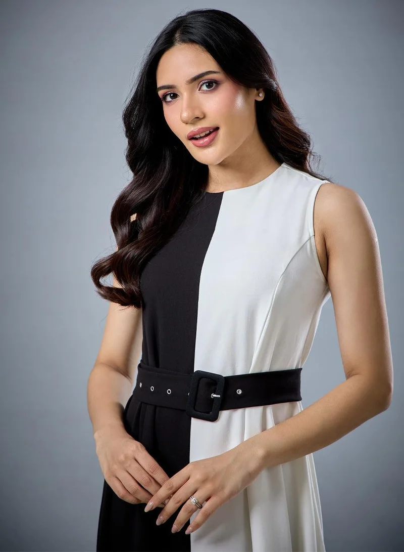 زجزاج Two Tone Formal Dress